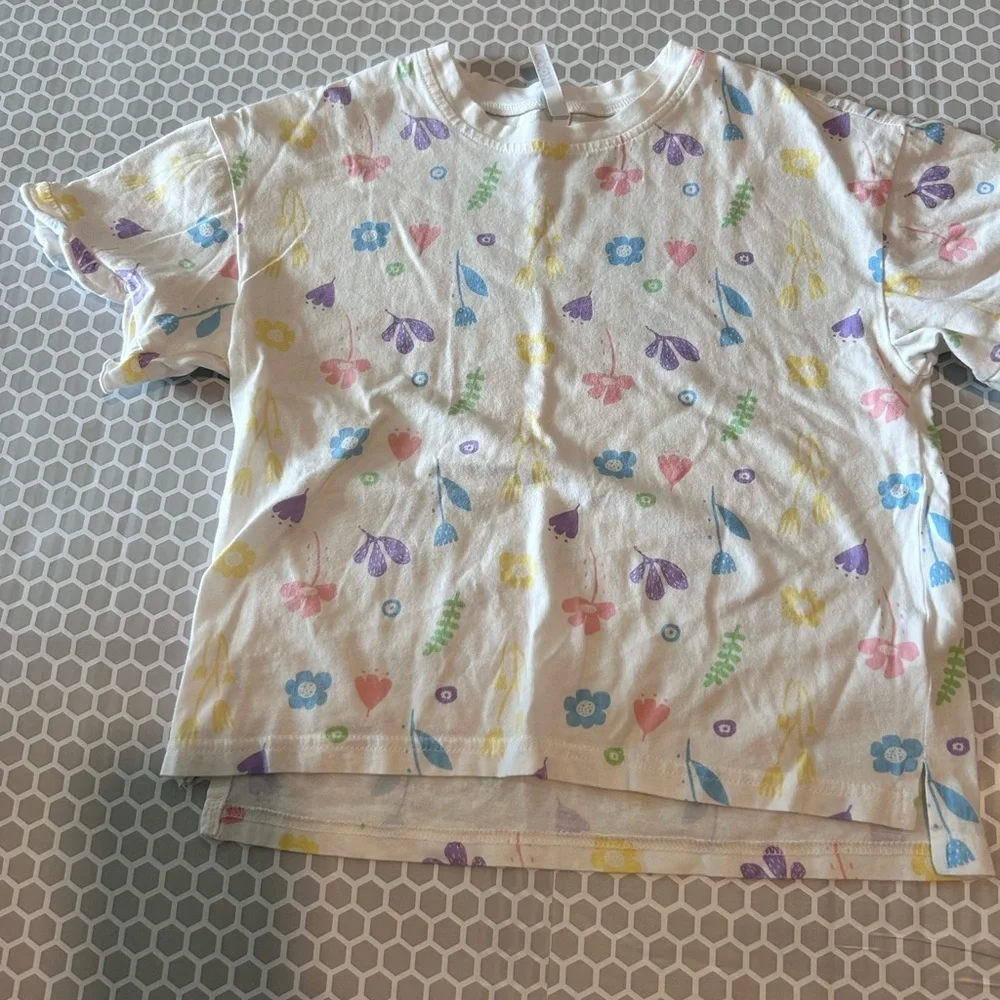 NWOT Hodo Kids Floral Print Pajama Set - Pastel Multi with Pockets Size 8/10